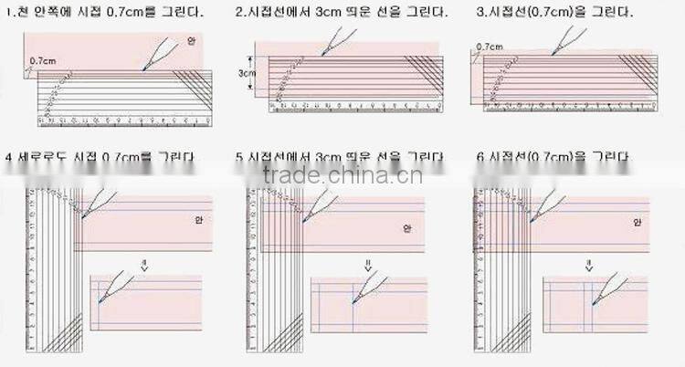 Kearing 5*15*0.12cm rectangle patchwork Grading rulers for sewing 1.2mm thickness Plastic Rulers# W5150