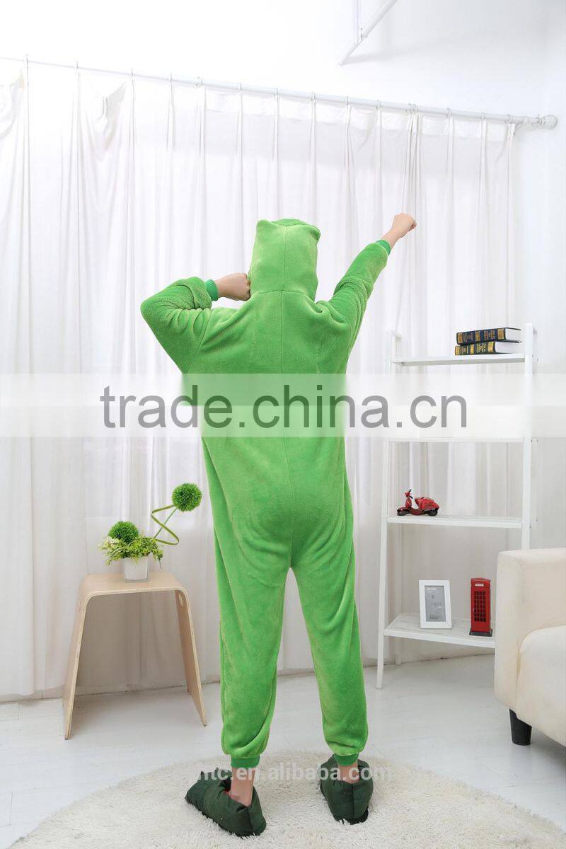 flannel cartoon adult animal jumpsuit animal pajamas jumpsuit frog design