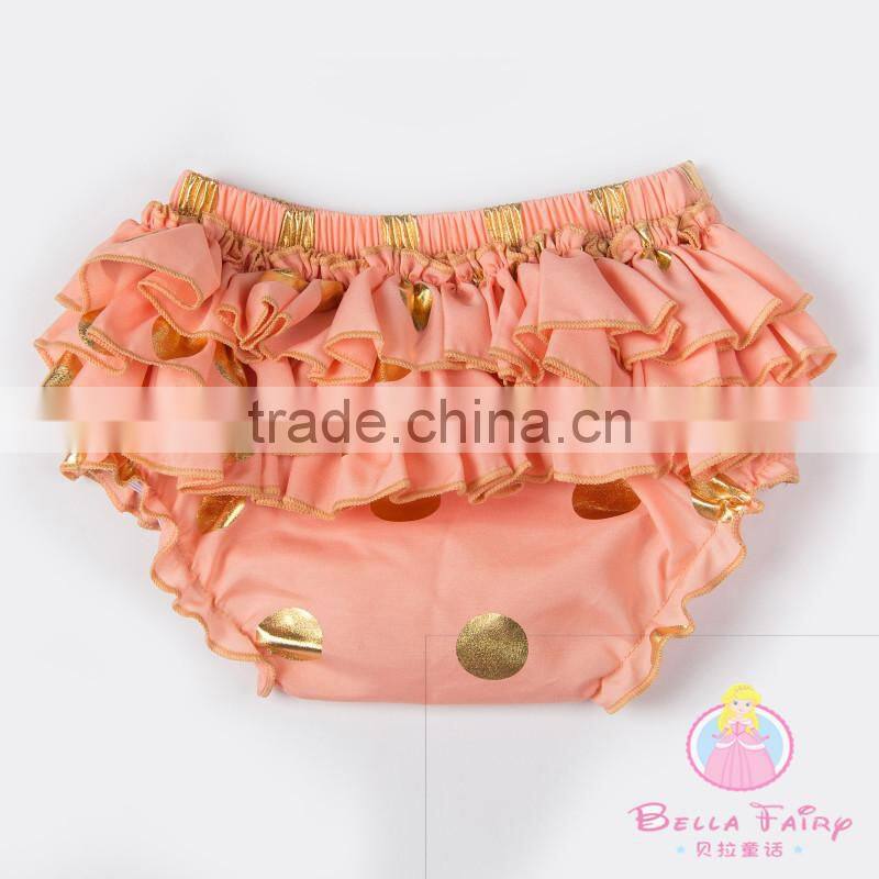 Little Girls Modeling Baby Gold Bloomers Kids Underwear Baby Bloomers Wholesale