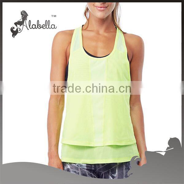 Active fitness energetic design top mesh racer back top