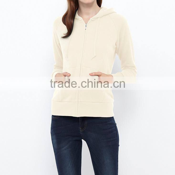 hot sale women fashion hoodies with zip in stock