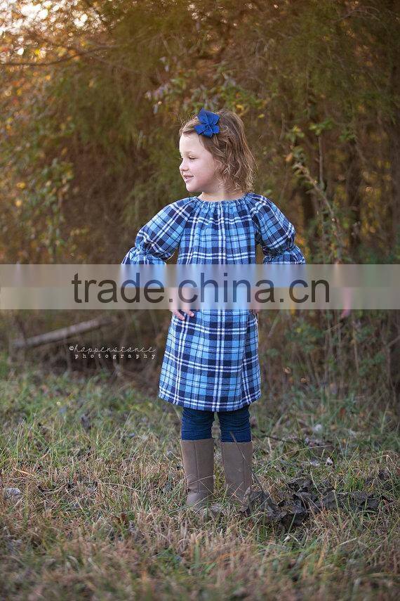 Hot selling children clothes frock design plaid 100% cotton fancy kids summer dress