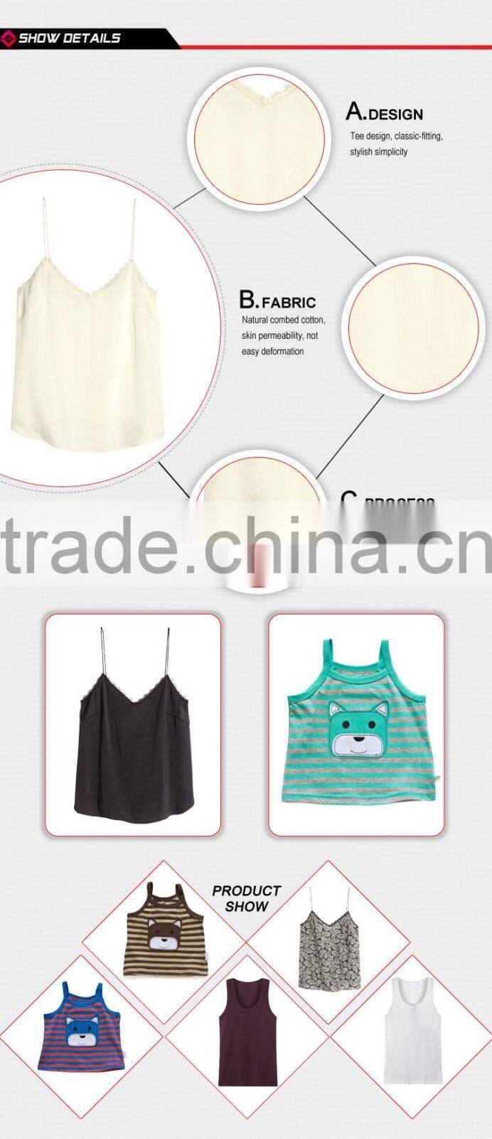 Best Selling Low Price Stringer Tank Top Wholesale Plain White Tank Top