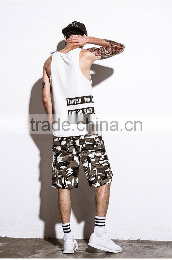 Fashion printed wholesale mens string vest