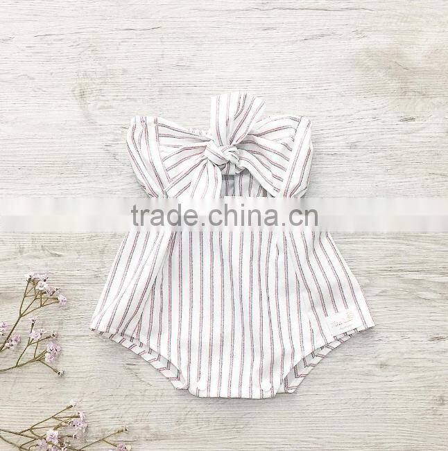 Cotton Fabric Newborn Baby Clothes Off Shoulder Korean Designers Baby Romper