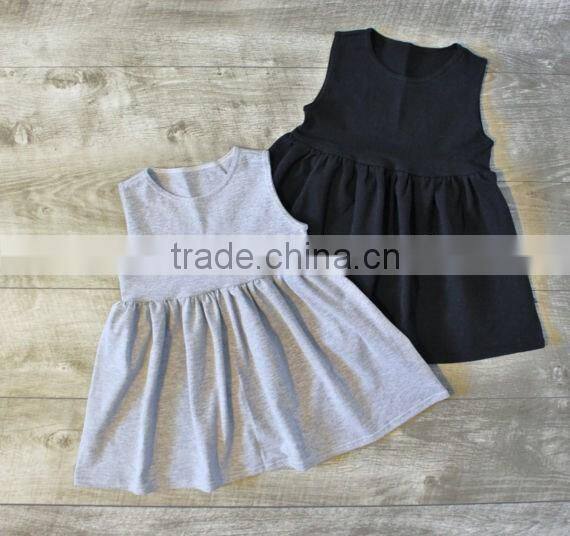 Baby Girl Summer Handmade Dresses Cotton Baby Clothes Wholesale Girls Soild Color Dress