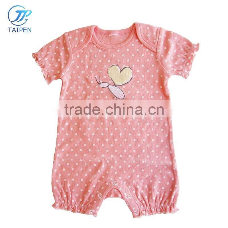 2017 Latest Long Sleeve Baby Girls Clothes Pink Color Baby Jumpsuit With Lace And Bow