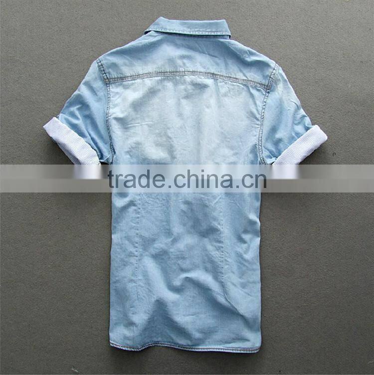 2015 High Quality 100% Cotton custom design contrast color men slim fit long shirt and lehenga