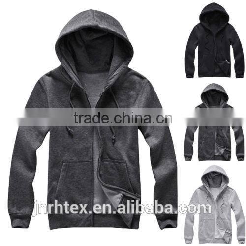 High quality plain sweatshirts,custom hooded zip up sweatshirts