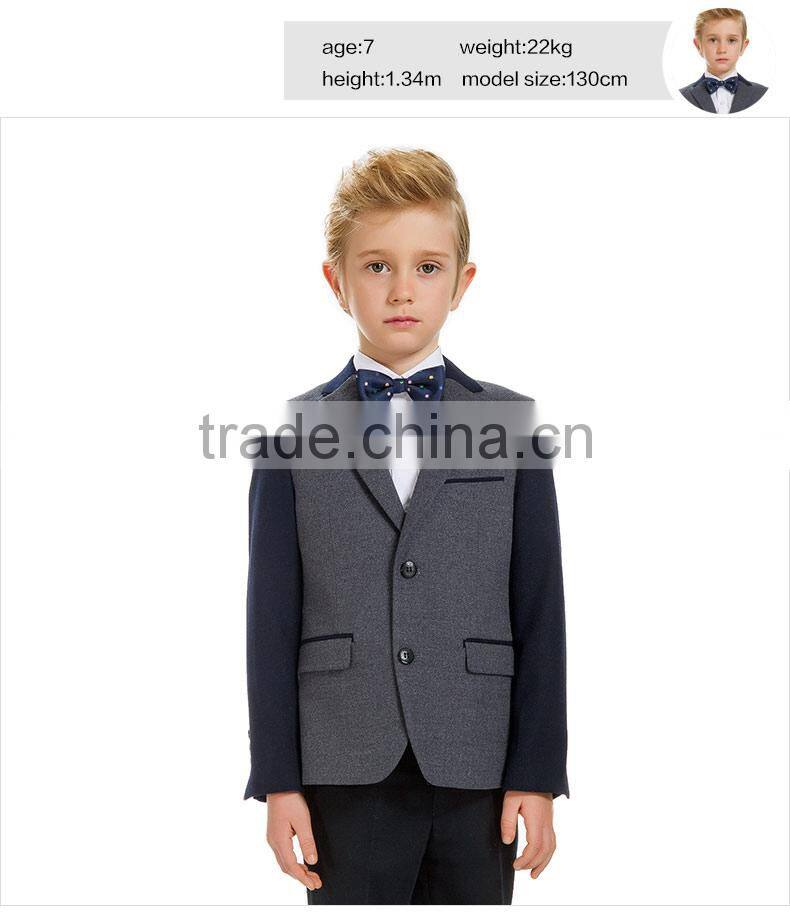 2016 fashion ELPA 100% cotton gray hot sale manufacture school uniform kids blazer