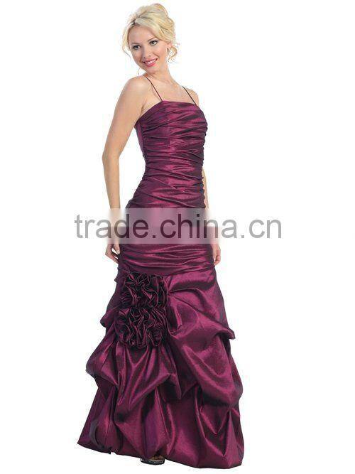 Ballroom Taffeta Trumpet Evening Dress with Pick-up EW4182