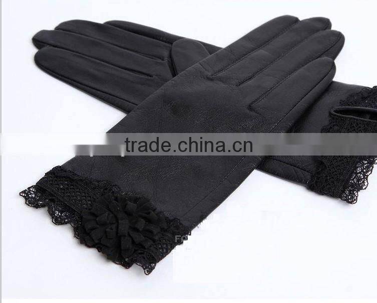 2014 new design warm winter lace woman gloves