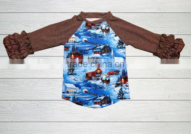 baby long sleeves raglan in Christmas high quality girl fall clothes remake