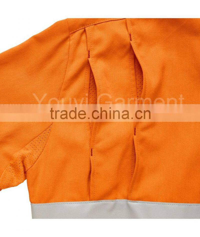 Hi-Vis Yellow/Black Flame Retardant Coverall with reflective tape