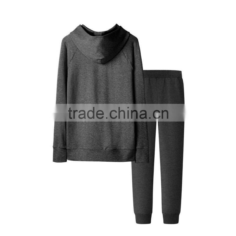 adults special fabric grey blend dri fit gym hoodies/pants sets tracksuit clothing