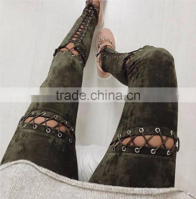 2017 Latest Sexy straps leggings pants for women