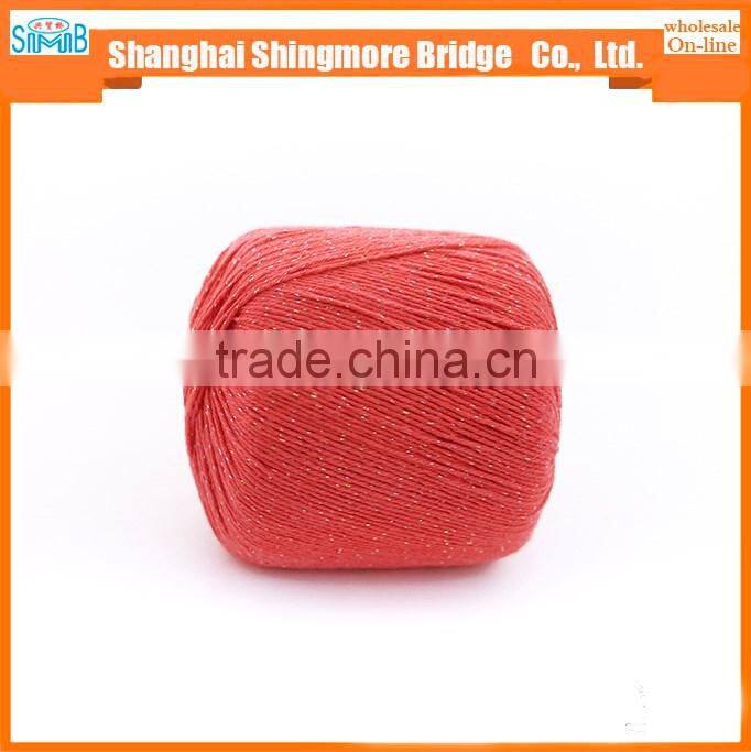 china knitting yarn supplier hot sales high standard yarn cotton polyester lurex with 50gram balls