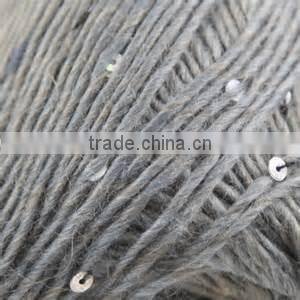 silver sequins yarn for hand knitting