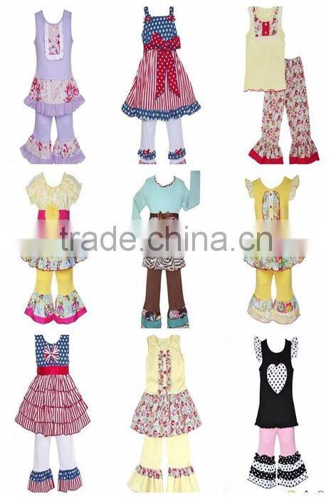 patriotic style 4th of july swing top & ruffles pants persnickety remake toddler girls boutique clothing sets