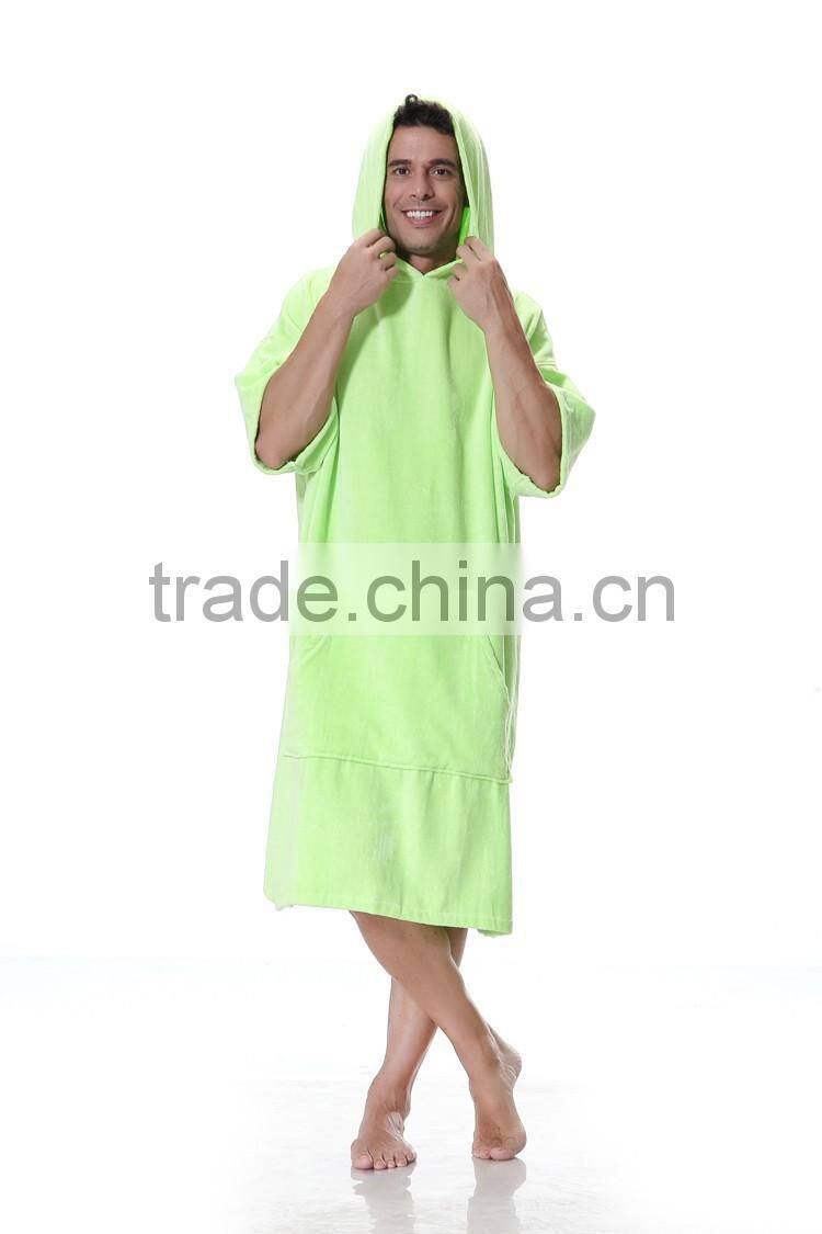 Wholesale unisex cotton terry green poncho