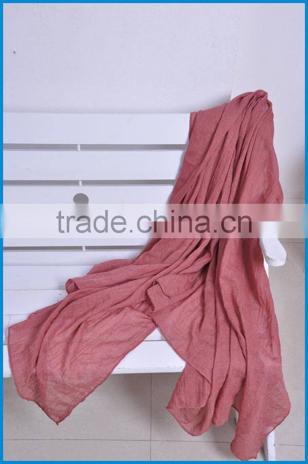 Women's fashion TR cotton long plain color scarf