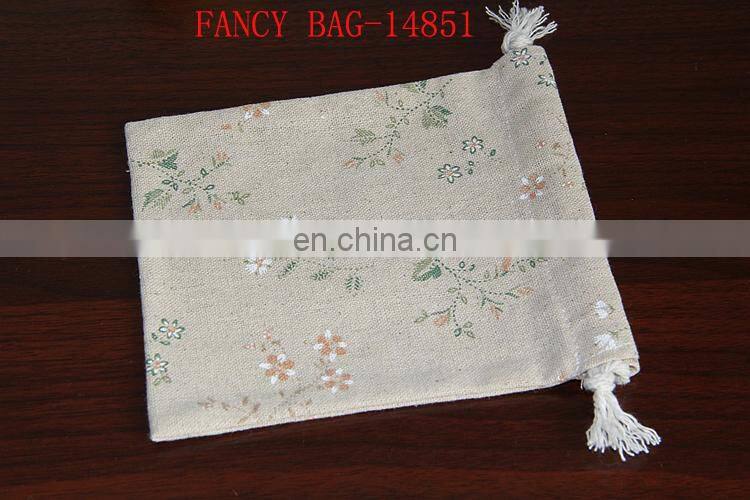 handmade eco-friendly small jute bag drawstring bag