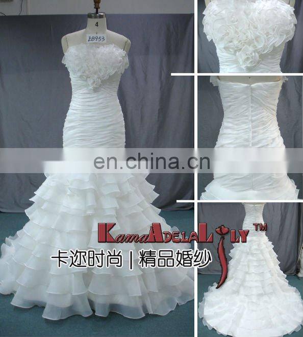 EB715 strapless two pieces embroidery beaded fashion wedding gown