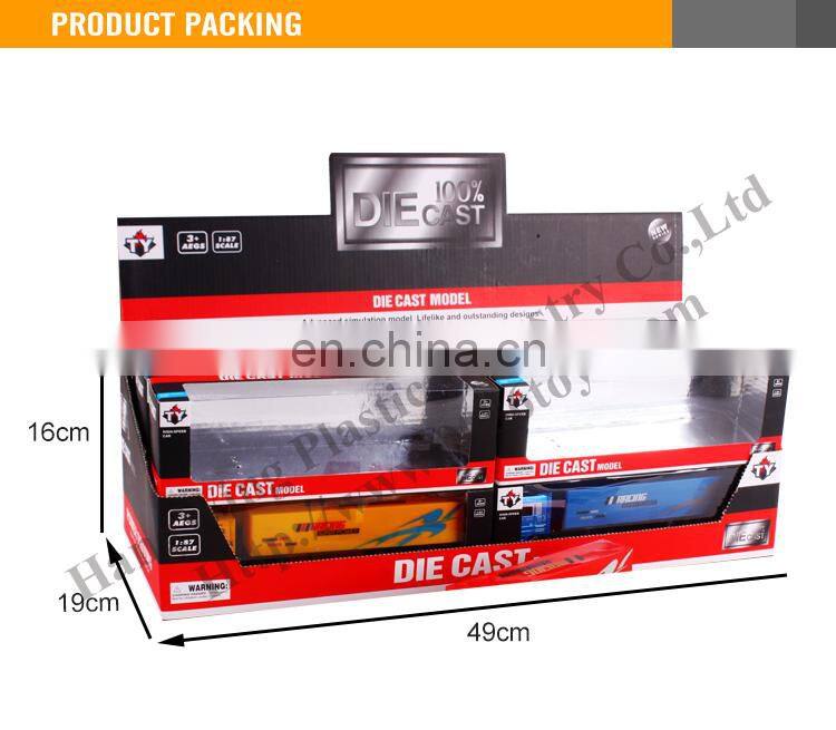 New Design1:87 metal toy truck and trailer 12pcs/display box