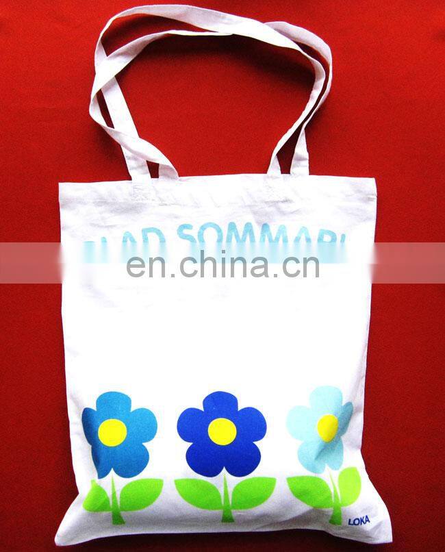 100% cotton customized handle eco-friendly shopping bags/ customized printing shopping bag