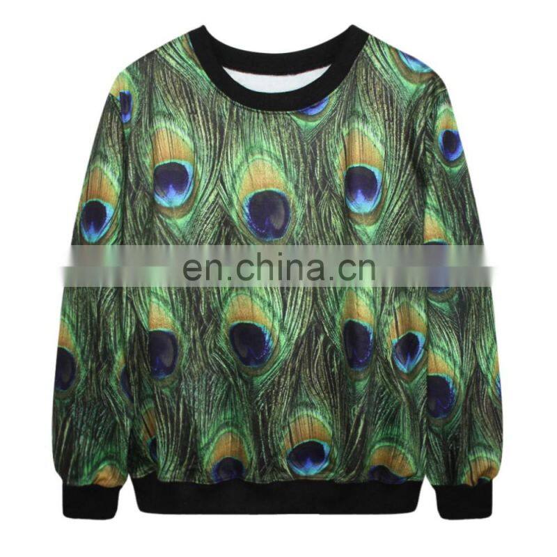 women 3d peacock feathers print cheap china wholesale clothing