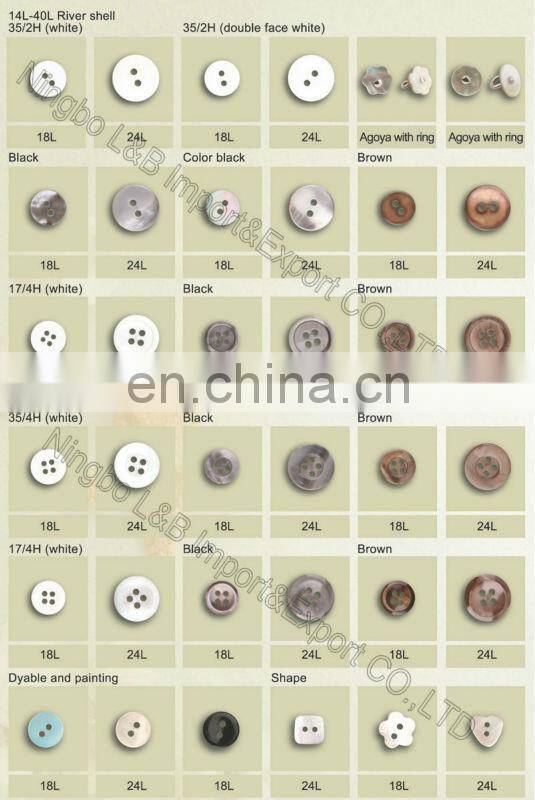 wholesale white shirt mother of pearl with varnish natural rivershell pearl button