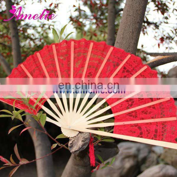 27cm Red Victorian Hand Lace Fan