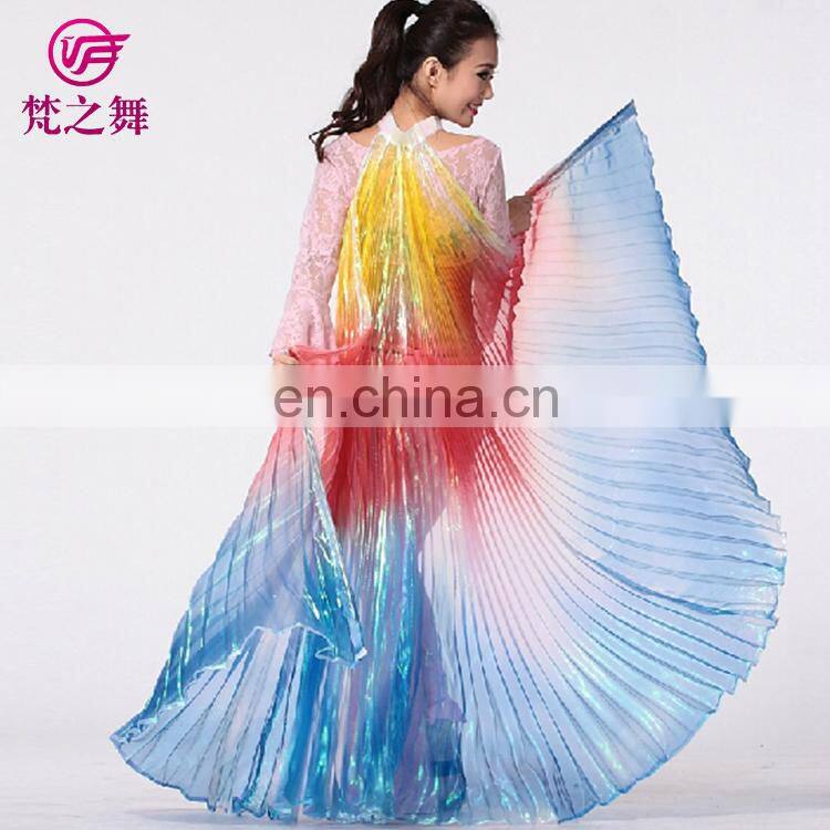P-9071 American hot sale translucent gradient color adult 360 degree belly dance isis wings