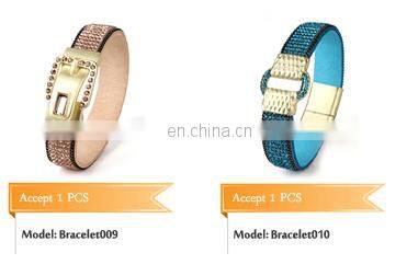 Handmade Jewelry Wholesale Blue Color Rope Silver Star Country Flags Bracelet