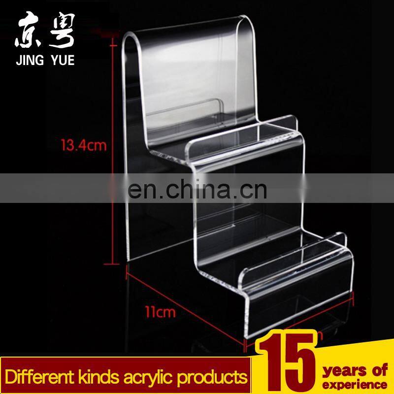 1 3 tier acrylic wallet step display/purse display racks/cosmetic stand