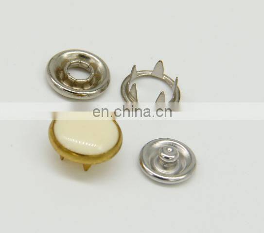 Fashion brass cap prong ring snap button, stainless steel snappet-prong button five prong snap button