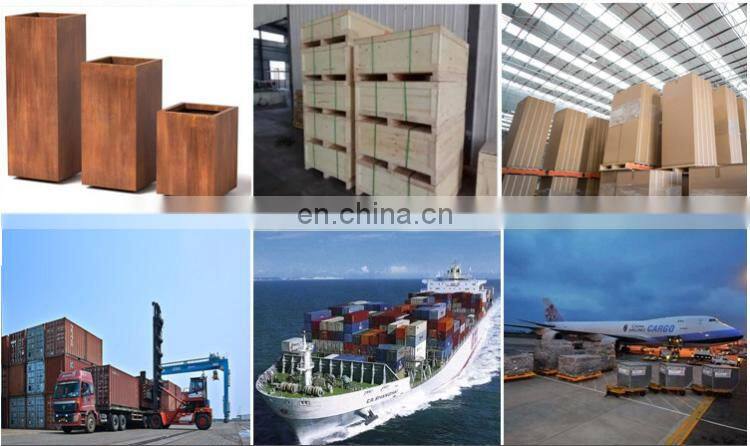 Rectangular Corten Steel Planters Flower Bed customized