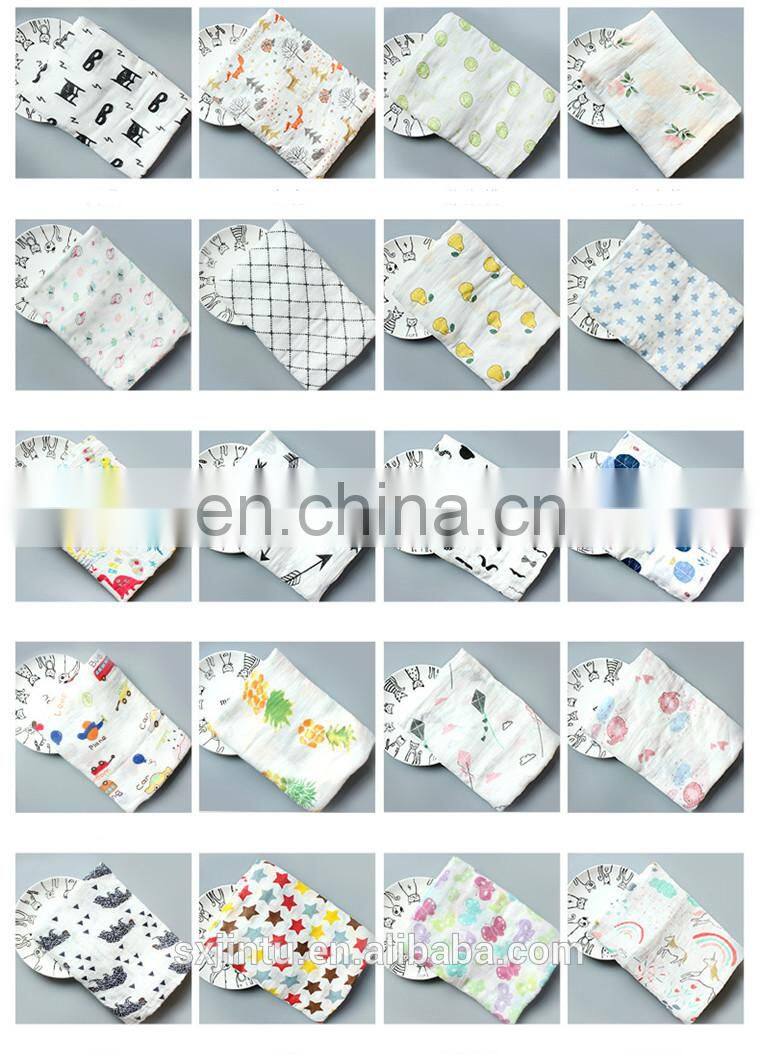 Bamboo cotton cute mulsin blanket baby muslim swaddle gift blanket