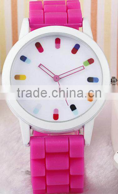 high quality japan movement jelly silicone wristband watch
