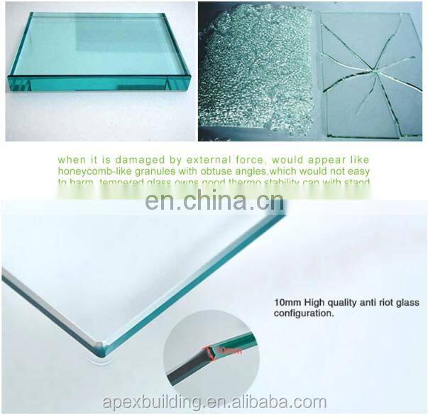 Modern new design stainless steel handrail stair balcony tempered glass glass railing