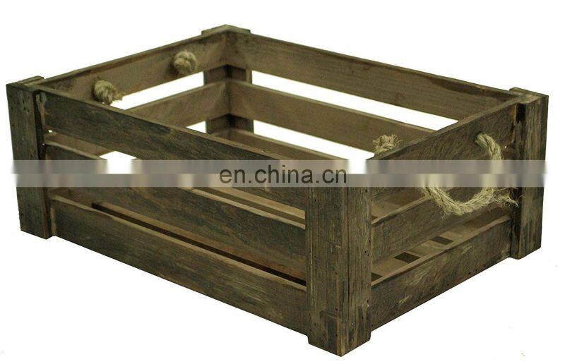 Wooden Slatted Apple Crate Display Box