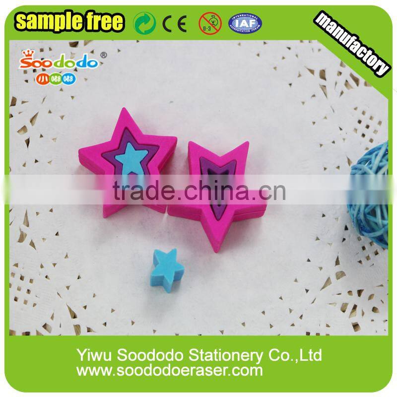 Layered Pretty star shape erasers