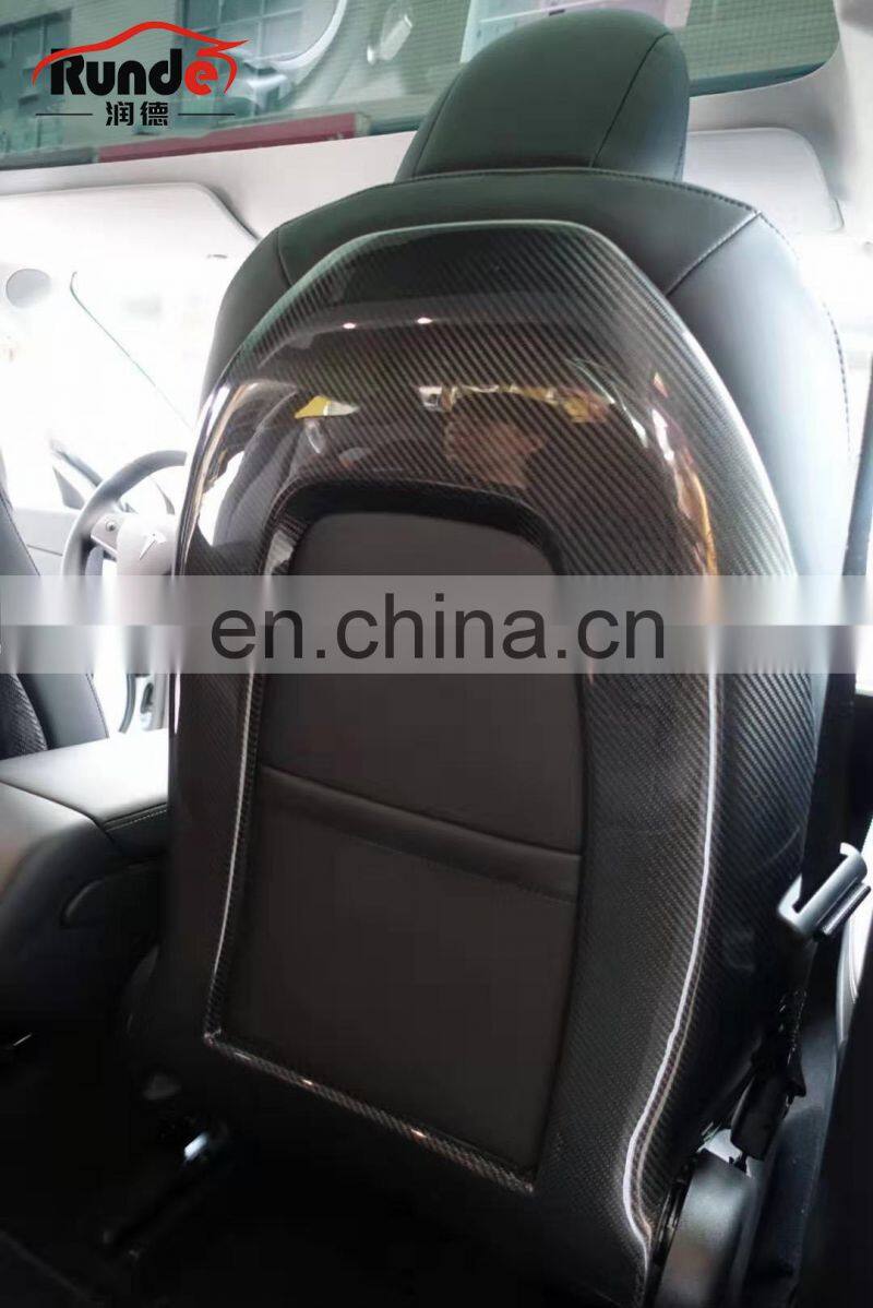 RD New arrival Brilliant Quality OEM Carbon Fiber Back Seat covers For Tesla model3 Back Seat