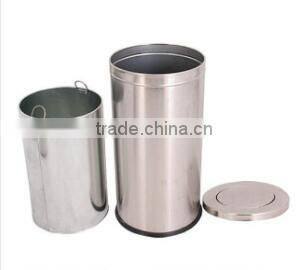 wave cover stainless steel trash can