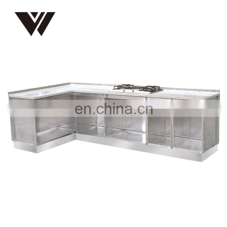 Factory customize Hotel commercial 304 Stainless Steel Kitchen Cabinet With Sink