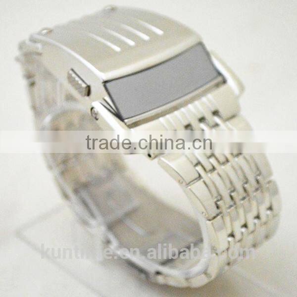 2014 new hot selling watch machine cat head stainless steel back LCD watch