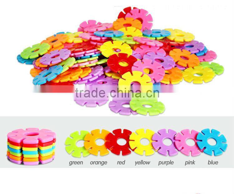 Super quality plastic toys building blocks snowflake building blocks diy building blocks