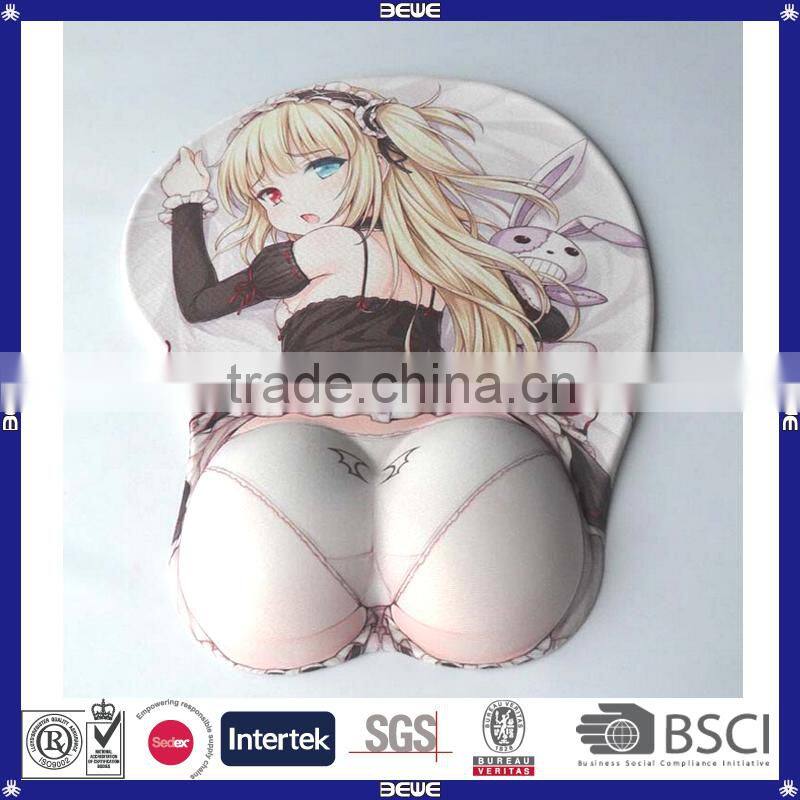 made in China good quality custom design colorful OEM breast gel wrist rest mouse pad