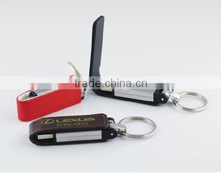 G&J 2014 fashion 16gb black leather usb flash drive