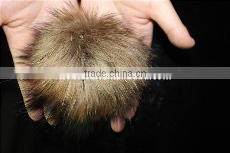 Wholesale Fur Pom Poms Real Raccoon Fur Ball Knited Cap Bag /Key/Clothes Accessories